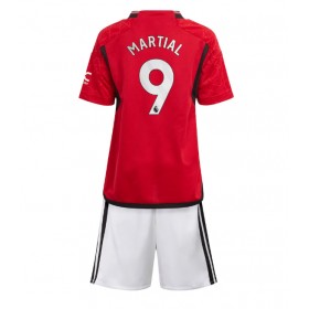 Manchester United Anthony Martial #9 Hemmakläder Barn 2023-24 Kortärmad (+ Korta byxor)